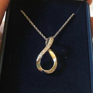 Sterling silver diamond necklace